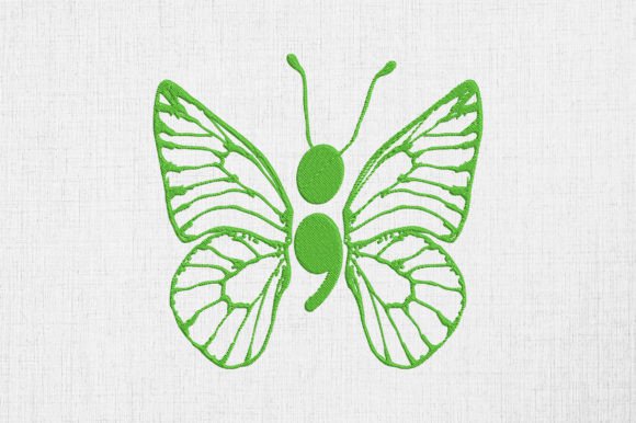 Semicolon Butterfly Mental Health Embroidery Design Review