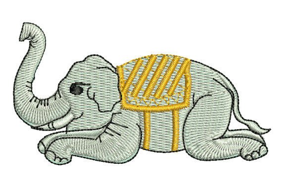 White Elephant Lying Down Embroidery Design Review
